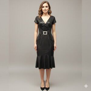 Joseph Ribkoff Black Snakeskin Dress